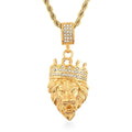 Austrian Crystal Pendant Necklace 30 Inches in ION Plated YG Stainless Steel - Sticky add to cart bar