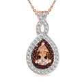 Premium Marropino Morganite and Multi Gemstone 0.90 ctw Infinity Pendant Necklace in 18K Vermeil Rose Gold Over Sterling Silver 20 Inches - Sticky add to cart bar