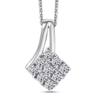 Luxuriant Lab Grown Diamond G-H SI 0.30 ctw Pendant Necklace in Rhodium Over Sterling Silver 20 Inches