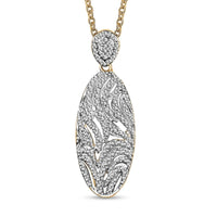 Karis Diamond Pendant in 18K YG Plated with Stainless Steel Necklace 20 Inches