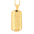 Prayer Bar Pendant Necklace 18 Inches in ION Plated YG Stainless Steel - Sticky add to cart bar