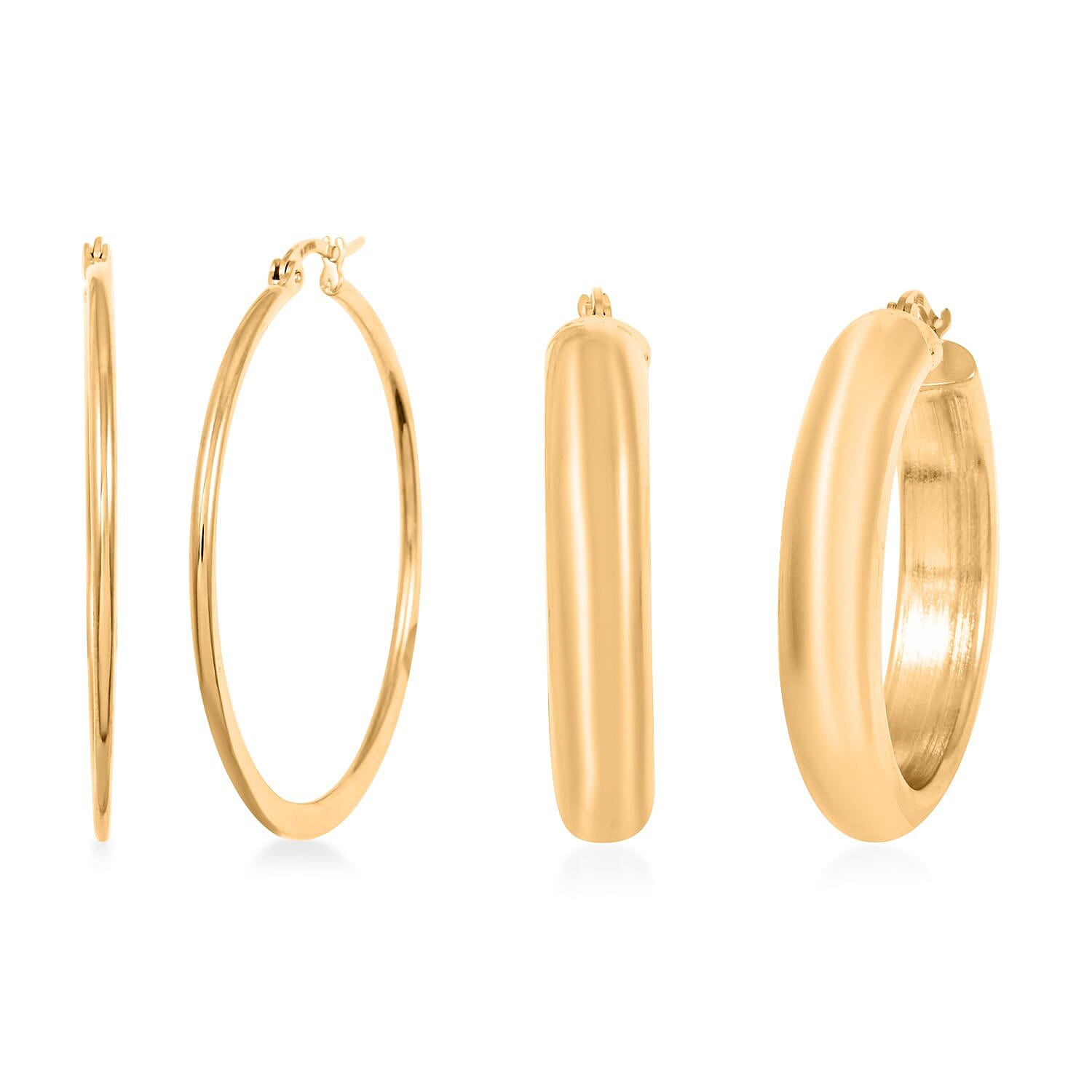 Set of 2 Earrings in ION Plated YG Stainless Steel