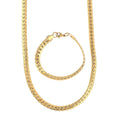 Set of Curb Chain Bracelet (7.50In) and Necklace 18 Inches in ION Plated YG Stainless Steel - Sticky add to cart bar