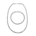 Set of Byzantine Chain Bracelet (8.50In) and Necklace 24 Inches in Stainless Steel - Sticky add to cart bar