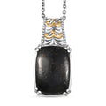 Matrix Silver Shungite 9.75 ctw Pendant in Platinum Over Copper with Stainless Steel Necklace 20 Inches - Sticky add to cart bar