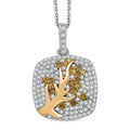 GP Italian Garden Collection Diamond, Green Diamond (IR) Horse Pendant Necklace (20 Inches) in Vermeil YG and Rhodium Over Sterling Silver (Del. in 8-10 Days) 0.70 ctw - Sticky add to cart bar
