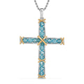 Karis Betroka Blue Apatite 8.00 ctw Pendant in 18K YG Plated and Platinum Bond with Stainless Steel Necklace 20 Inches - Sticky add to cart bar