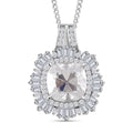 Heart and Arrow Cut Moissanite 4.40 ctw Pendant Necklace in Rhodium Over Sterling Silver 18 Inches - Sticky add to cart bar