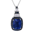 Kashmir Kyanite and Multi Gemstone 3.40 ctw Pendant Necklace in Rhodium Over Sterling Silver 20 Inches - Sticky add to cart bar