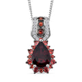 D'Joy Orissa Rhodolite Garnet, Multi Gemstone Pendant Necklace (18 Inches) in Rhodium Over Sterling Silver 2.60 ctw - Sticky add to cart bar