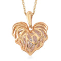 Simulated Diamond Heart Pendant Necklace in Goldtone 20-22 Inches - Sticky add to cart bar