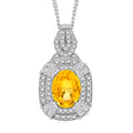 D'Joy Tanzanite, White Zircon Pendant Necklace (18 Inches) in Rhodium Over Sterling Silver 2.00 ctw - Sticky add to cart bar