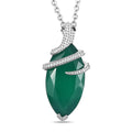 D'Joy Verde Onyx and Thai Black Spinel 6.62 ctw Snake Pendant Necklace in Rhodium Over Sterling Silver 20 Inches - Sticky add to cart bar