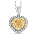 Modani Natural Yellow and White Diamond 0.44 ctw Pendant Necklace in 950 Platinum and 18K Yellow Gold 18 Inhces - Sticky add to cart bar