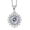 120 Facet Moissanite 2.30 ctw Pendant Necklace in Rhodium Over Sterling Silver 20 Inches - Sticky add to cart bar
