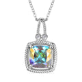 Mercury Mystic Topaz and White Zircon 2.60 ctw Pendant Necklace in Rhodium Over Sterling Sliver 20 Inches - Sticky add to cart bar