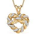 GP Amore Collection Diamond Love Knot Pendant Necklace (20 Inches) in 18K Vermeil YG Sterling Silver (Del. in 8-10 Days) 0.15 ctw - Sticky add to cart bar