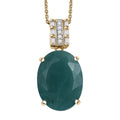 Luxoro Premium Grandidierite and Diamond I2 10.00 ctw Verdant Elegance Pendant Necklace in 10K Yellow Gold 20 Inches - Sticky add to cart bar
