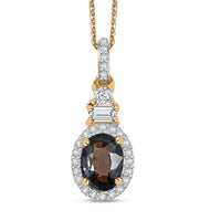 AAA Platinum Spinel and Moissanite 2.00 ctw Halo Pendant Necklace 20 Inches in 18K Vermeil Yellow Gold Over Sterling Silver