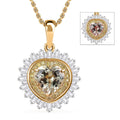 Luxoro AAA Turkizite, Natural Yellow and White Diamond I2 2.40 ctw Radiant Heart Pendant Necklace 20 Inches in 10K Yellow Gold - Sticky add to cart bar