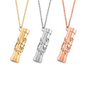 Set of 3 - Simulated Multi Color Diamond 2.40 ctw Kaleidoscope Pendant Necklace in ION Plated YG, RG and Stainless Steel 30-32 Inches - Sticky add to cart bar