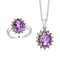 Moroccan Rose, Brown Zircon Ring (Size 7.00) Pendant in Platinum Over Sterling Silver and Stainless Steel Necklace (20 Inches) 5.00 ctw - Sticky add to cart bar