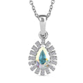 Mercury Mystic Topaz and White Zircon 1.20 ctw Snowflake Pendant Necklace in Platinum Over Sterling Silver 20 Inches - Sticky add to cart bar