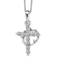 Luxuriant Lab Grown Diamond G-H SI 0.50 ctw Cross Pendant Necklace in Rhodium Over Sterling Silver 20 Inches - Sticky add to cart bar