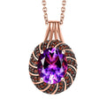 Karis Moroccan Rose, Mozambique Garnet Pendant in 18K RG Plated with Stainless Steel Necklace (20 Inches) 4.90 ctw - Sticky add to cart bar