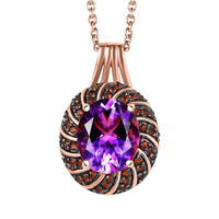 Karis Moroccan Rose, Mozambique Garnet Pendant in 18K RG Plated with Stainless Steel Necklace (20 Inches) 4.90 ctw