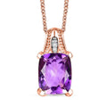 Moroccan Rose and White Zircon 2.85 ctw Victorian Elegance Pendant in 18K Vermeil Rose Gold Over Sterling Silver with Stainless Steel Necklace 20 Inches - Sticky add to cart bar