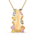 Multi-Sapphire 1.65 ctw Pendant Necklace in 14K Yellow Gold Over Sterling Silver 18 Inches - Sticky add to cart bar