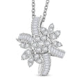 Clarte Snowflake Collection Moissanite 1.40 ctw Pendant Necklace in Platinum Over Sterling Silver 18 Inches - Sticky add to cart bar