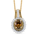 D'Joy Tanzanite, Natural Champagne and White Diamond 1.25 ctw Pendant Necklace 20 Inches in 18K Vermeil Yellow Gold Over Sterling Silver - Sticky add to cart bar