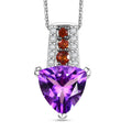 D'Joy Moroccan Rose and Multi Gemstone 2.60 ctw Modern Elegance Pendant Necklace in Platinum Over Sterling Silver 20 Inches - Sticky add to cart bar