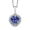Rhapsody 950 Platinum AAAA Tanzanite, Paraiba Tourmaline, Diamond (E-F VS2) Pendant Necklace (20 Inches) (4.45 g) 2.15 ctw - Sticky add to cart bar