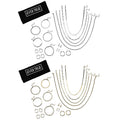 EverTrue 30pcs Set - 10pcs Necklace (18, 20 & 22Inch) and 10pcs Bracelet and 6pcs Hoop Earrings and 4pair Studs in ION Plated YG and Stainless Steel - Sticky add to cart bar