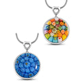 2 Piece Set - Multi Color Murano Style Pendant Necklace 24-28 Inches in Stainless Steel (Del. In 10-12 Days) - Sticky add to cart bar