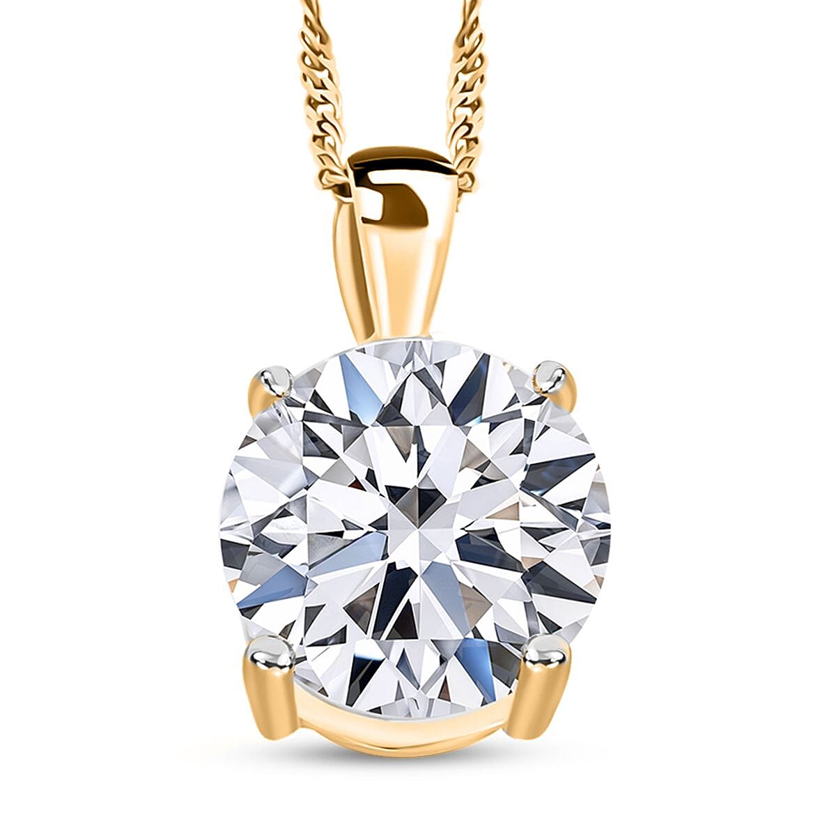 Luxuriant Lab Grown Diamond E-F VS 4.00 ctw Pendant Necklace in 14K Yellow Gold 20 Inches