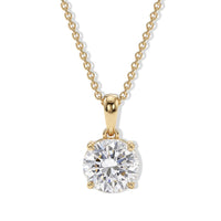 Luxuriant Lab Grown Diamond E-F VS 4.00 ctw Pendant Necklace in 14K Yellow Gold 20 Inches