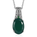 Thai Black Spinel Pendant Necklace (20 Inches) in Stainless Steel 7.30 ctw - Sticky add to cart bar