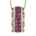 D'Joy Ouro Fino Rubellite and White Zircon 1.85 ctw Pendant Necklace 20 Inches in 18K Vermeil YG and Rhodium Over Sterling Silver - Sticky add to cart bar