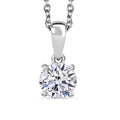 Luxuriant Lab Grown Diamond G-H, SI 0.50 ctw Solitaire Pendant in Platinum Over Sterling Silver (Del. in 12-15 Days) - Sticky add to cart bar