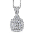 Luxuriant Lab Grown Diamond G-H SI 0.25 ctw Eternal Glow Pendant Necklace in Rhodium Over Sterling Silver 20 Inches - Sticky add to cart bar