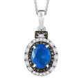 D'Joy Malgache Neon Apatite, Natural Champagne and White Diamond 2.35 ctw Pendant Necklace in Rhodium Over Sterling Silver 20 Inches - Sticky add to cart bar