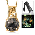 Natural Yooperlite 4.00 ctw Eldoria Glow Pendant Necklace in 18K Vermeil Yellow Gold Over Sterling Silver 20 Inches with Free UV Flash Light - Sticky add to cart bar