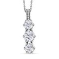 One Time Only Moissanite (Rnd 7mm) Pendant Necklace (20 Inches) in Rhodium Over Sterling Silver 2.90 ctw - Sticky add to cart bar