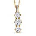 One Time Only Moissanite (Rnd 7mm) Pendant Necklace (20 Inches) in Rhodium Over Sterling Silver 2.90 ctw - Sticky add to cart bar