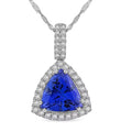 Certified & Appraised Rhapsody AAAA Tanzanite and E-F VS Diamond 4.05 ctw Pendant Necklace in 950 Platinum 18 Inches 6.08 Grams - Sticky add to cart bar