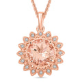 Certified & Appraised Luxoro AAA Marropino Morganite and G-H I2 Diamond 3.50 ctw Pendant Necklace in 10K Rose Gold 18 Inches - Sticky add to cart bar